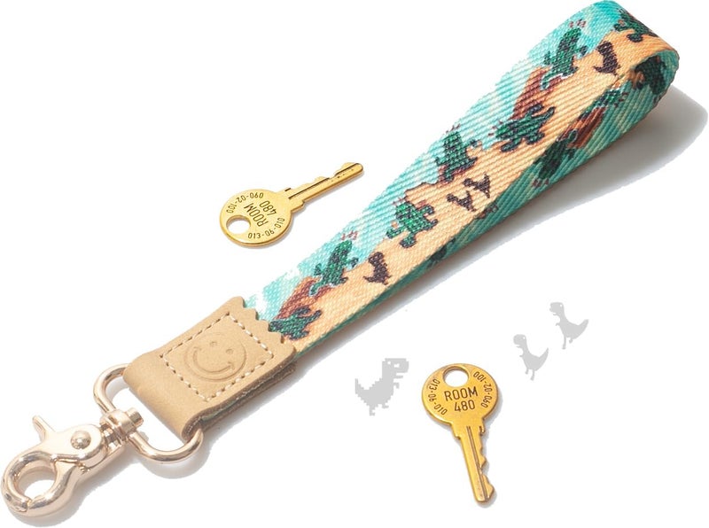 DQL cute Cactus key wristlet, animated style Cacti womens key chain for car keys short key lanyard wallet strap - Image 2